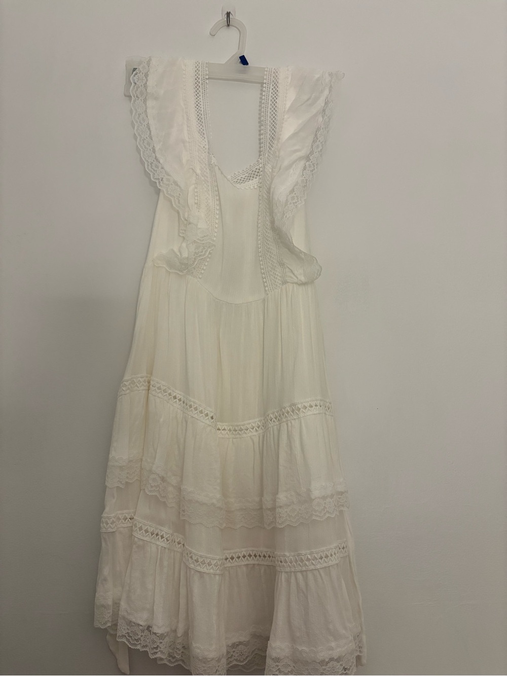Francesca’s White Flowy Dress with Tie Back